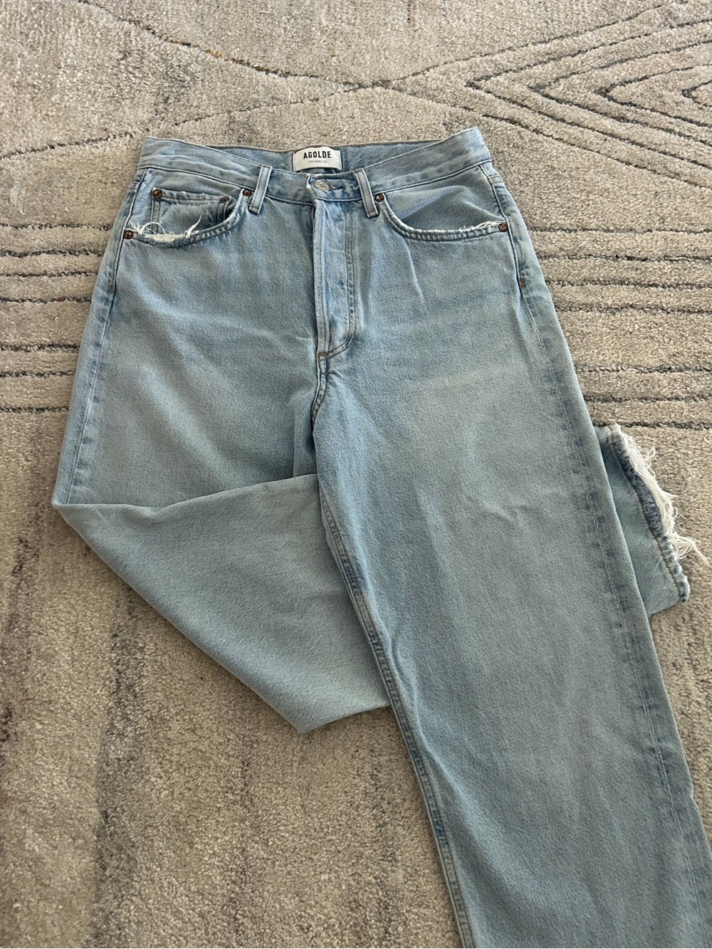 Agolde Light Blue Slim Straight Jeans
